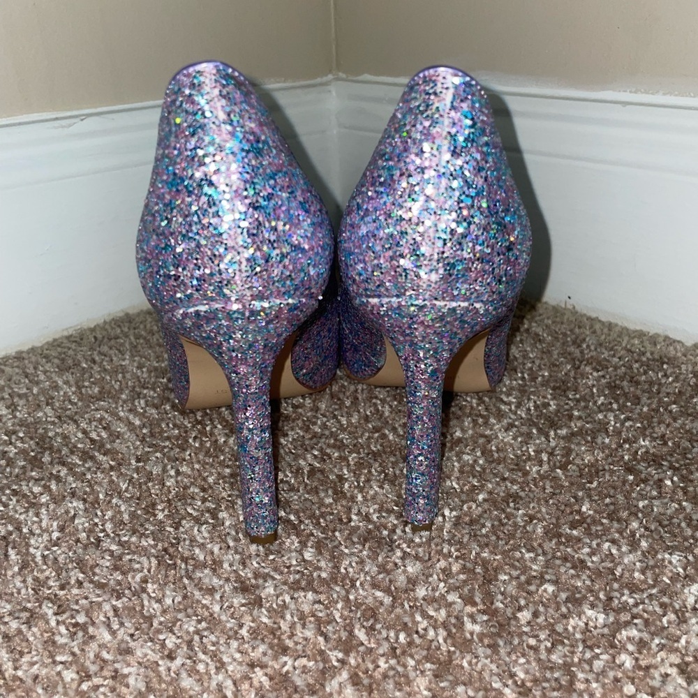 Nine West Tatiana Pumps Purple Glitter Heels‎ Size 8 - Picture 4 of 8